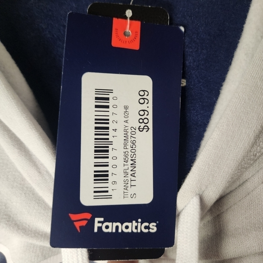 Fanatics Tennessee Titans Mens Hoodie Sweatshirt Navy Blue White and Red  Unisex - Picture 4 of 9